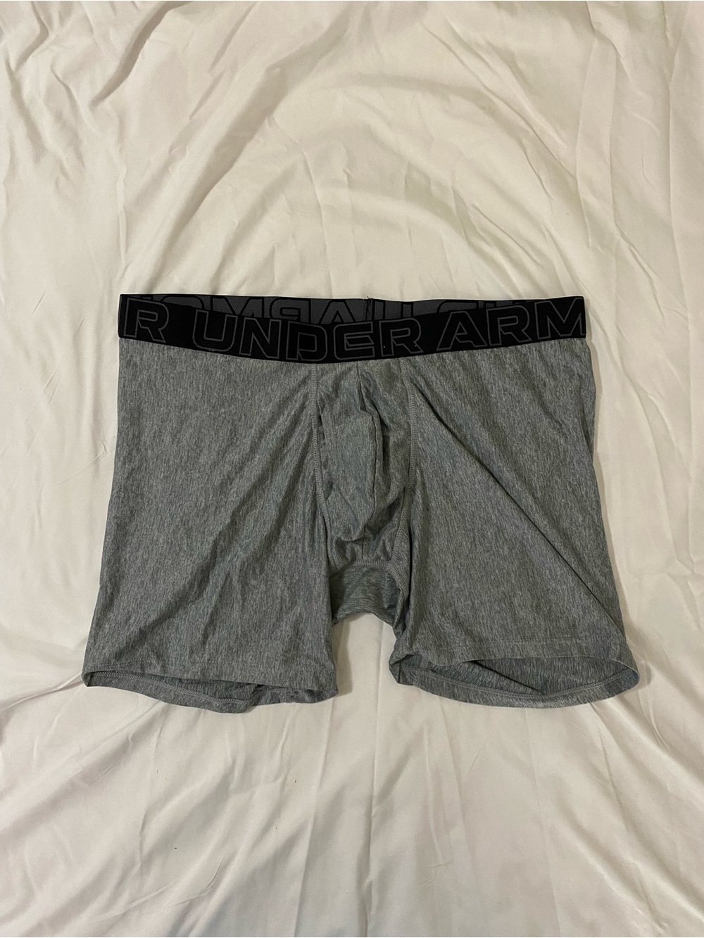 Under Armour Men’s Grey Boxer Briefs with Black Waistband